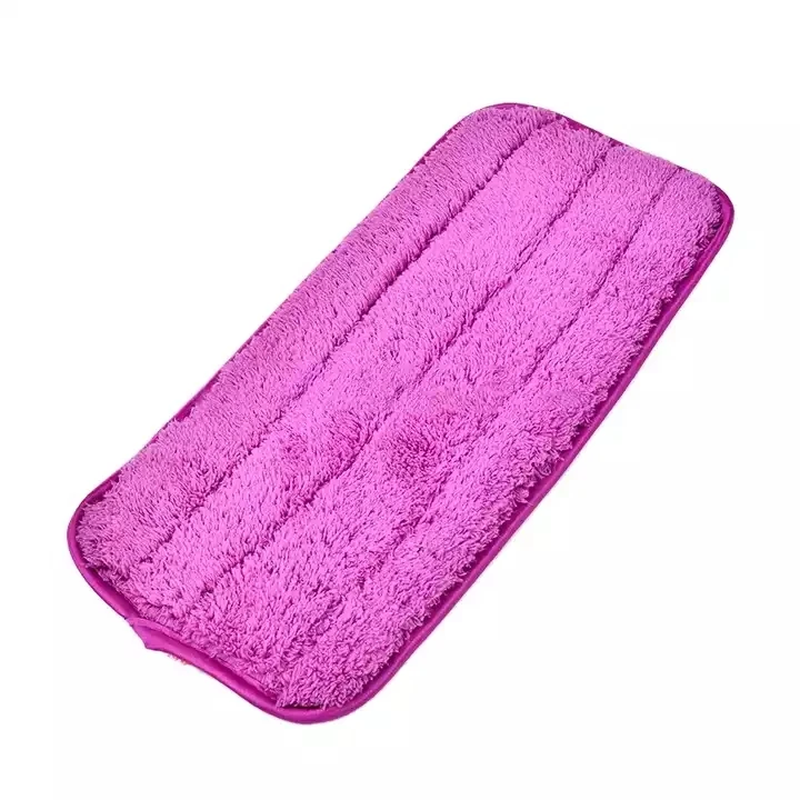 Kocean Purple coral fleece Fabric Microfiber Spray Mop Pads Flat Floor Cleaning Mop Pads