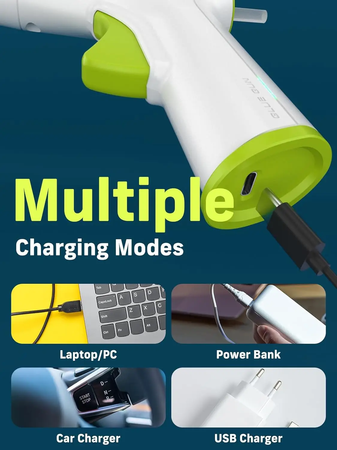 2024 Good Selling  Cordless Hot Glue Gun Professional DIY Economical Custom Mini Hot Glue Gun With Battery