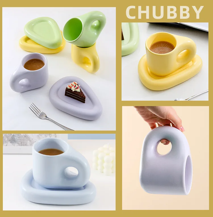 Madou Ins Style Ceramic Mug Fat Handle Coffee Cup Heat Resistant Insulation High Quality Water Cup Set  Gifts Ceramic Coffee Mug