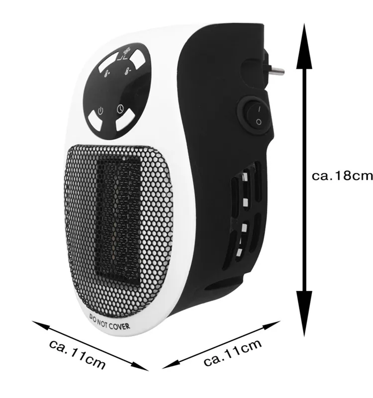 Amazon HOT High Quality Mini Air Heater 500W Portable Wall Mounted Room Fan Mini Electric Plug In Heater