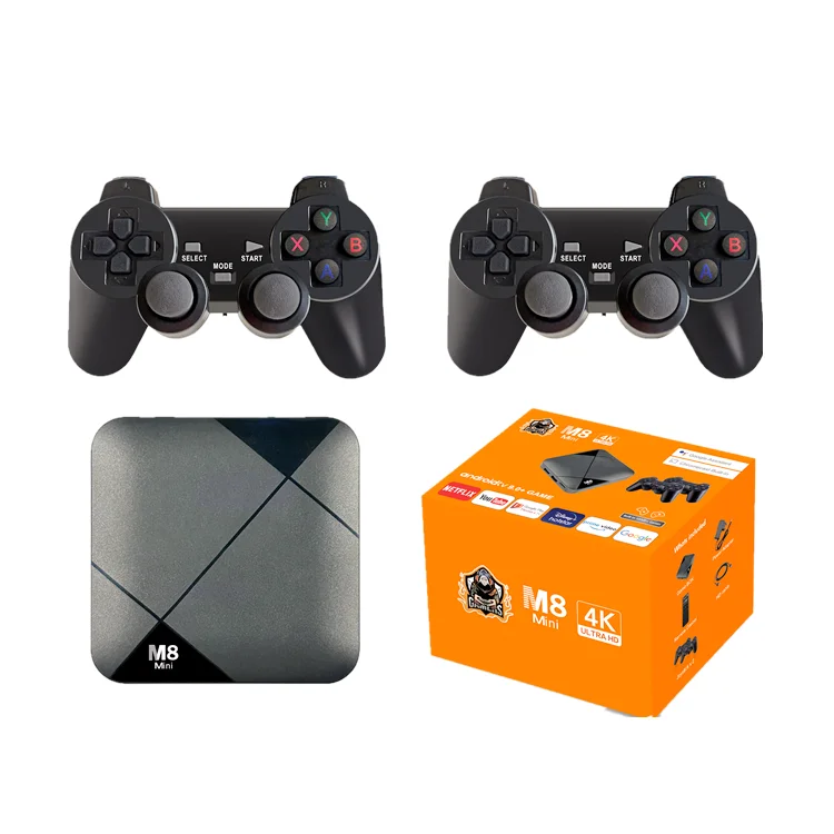 M8 Mini Game Stick 4K HD Android tv box Built in 10000 Games Video game Consoles X2 Gaming Handheld Console Retro TV Gaming