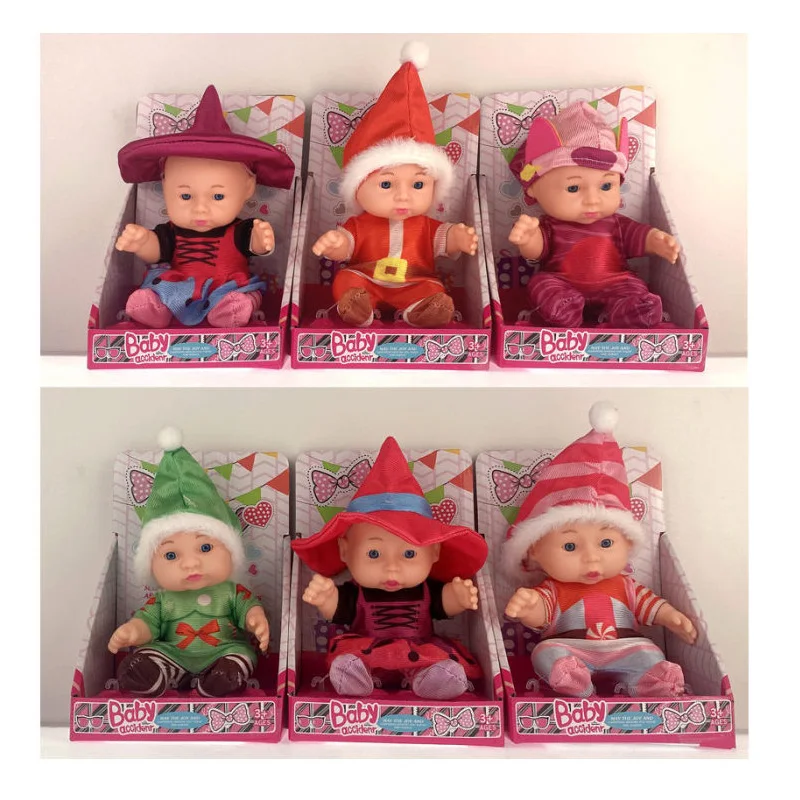 2024 Новая Рождественская Кукла 8 дюймов Детские куклы со звуком Рождественский подарок Маленькая детская черная кукла игрушки