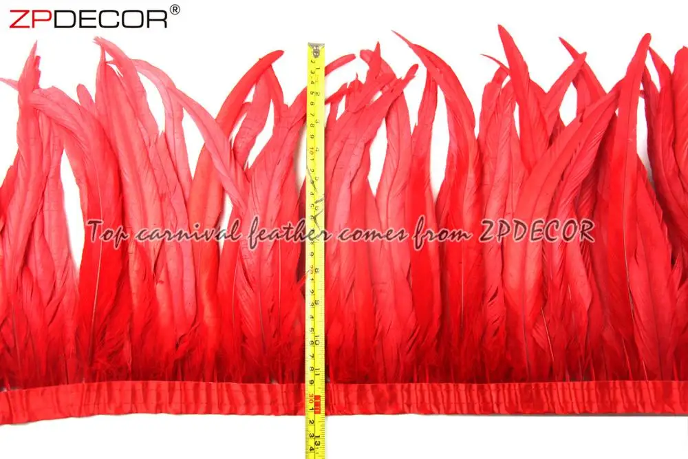 ZPDECOR Оптовая торговля, в наличии, 16 видов цветов 30-35 см отбеленная окрашенная красный Петушиный Хвост с отделкой перьями для самбы на карнавал костюм