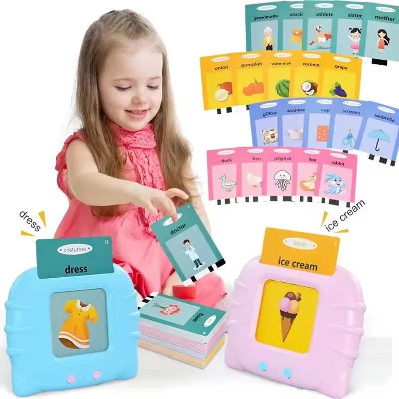 Talking Flash Cards 224 Words for Spanish French Various languages for kids Autism Sensory Toys Read Montessori Educational Toys