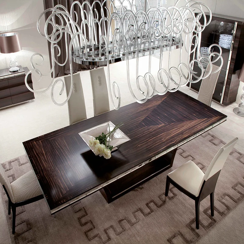 dinning table luxury modern dining room furniture popular designs dinning table set metal frame wooden italian dinning table