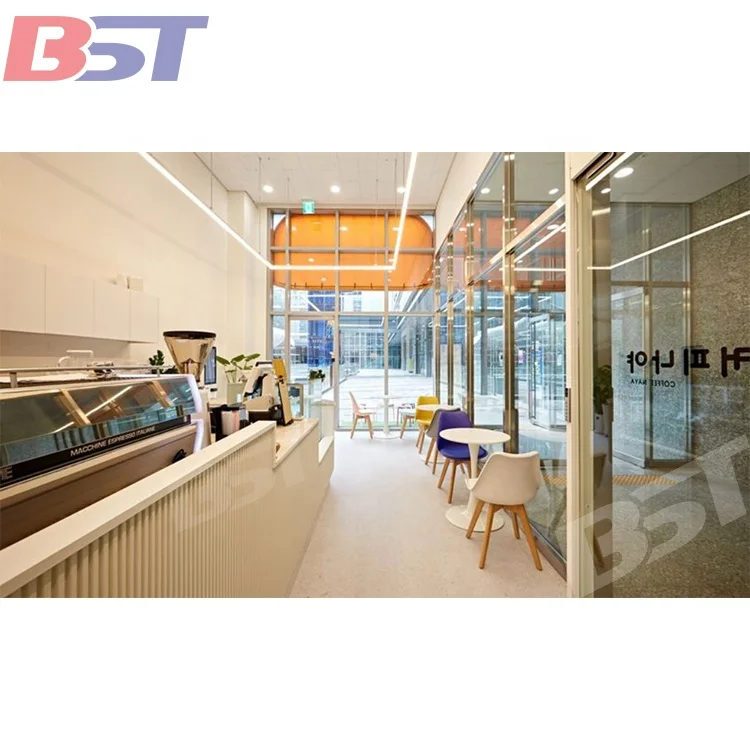 Fashion modern cafe shop restaurant display furniture Interior Decoration design coffee milk tea bar counter