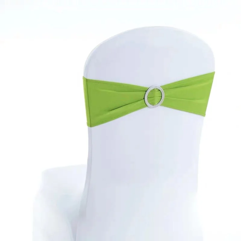
Wholesale Cheap Wedding Banquet Hall Spandex Chair Cover Sashes Bands Chair Sash With Buckle Deep Green Sashes For Chairs Covers 