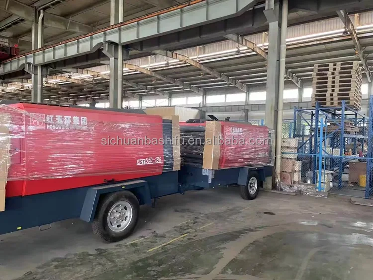 Diesel screw air compressor for water well  drilling machine mining 550cfm 16bar