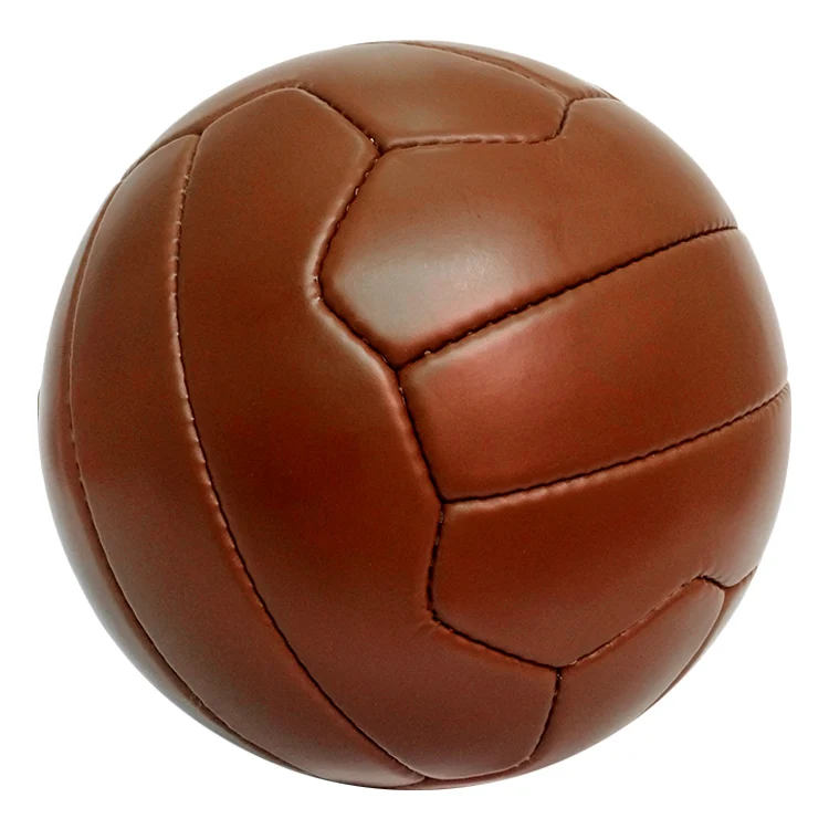 High Quality Hand Sewn 18 Panels Retro Soccer Ball Real Leather Football