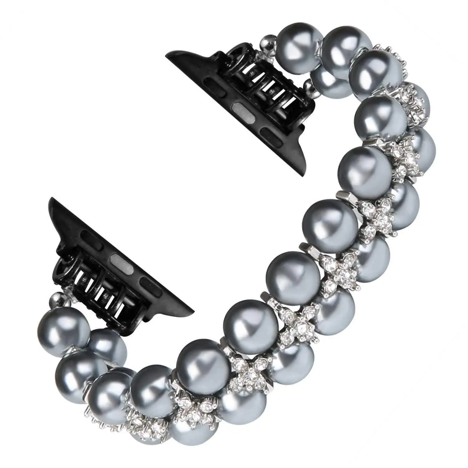 Pearl Stainless Steel Chain Watch Band Replacement Strap 38/40/41/42/44/45/49 MM Mens Watches
