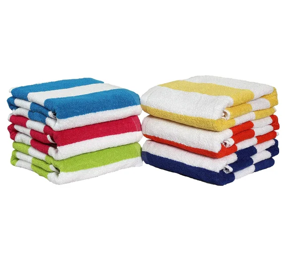 Банное полотенце из 100% хлопка, пляжное полотенце в полоску Cabana, большие полотенца для бассейна