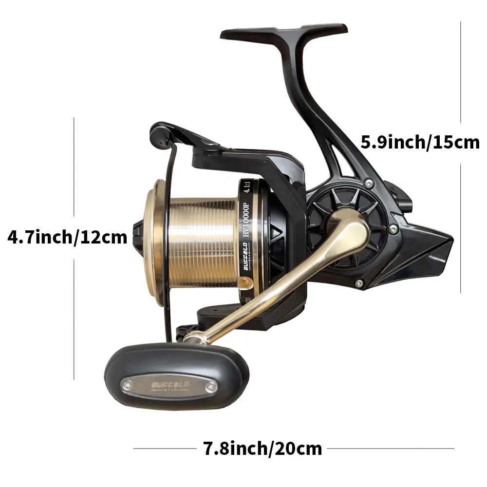 Buffalo Gear Fishing Sea Ocean Spinning Reel Saltwater CNC Metal Spool Big Game Large  fish Drag Spinning Reel Casting Pesca
