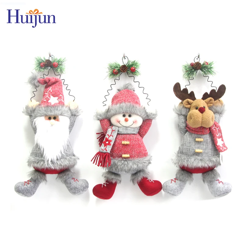 Christmas Crafts christmas decoration hanging santa snowman and reindeer hanging doll Christmas Door Hanger For Home Xmas Decor