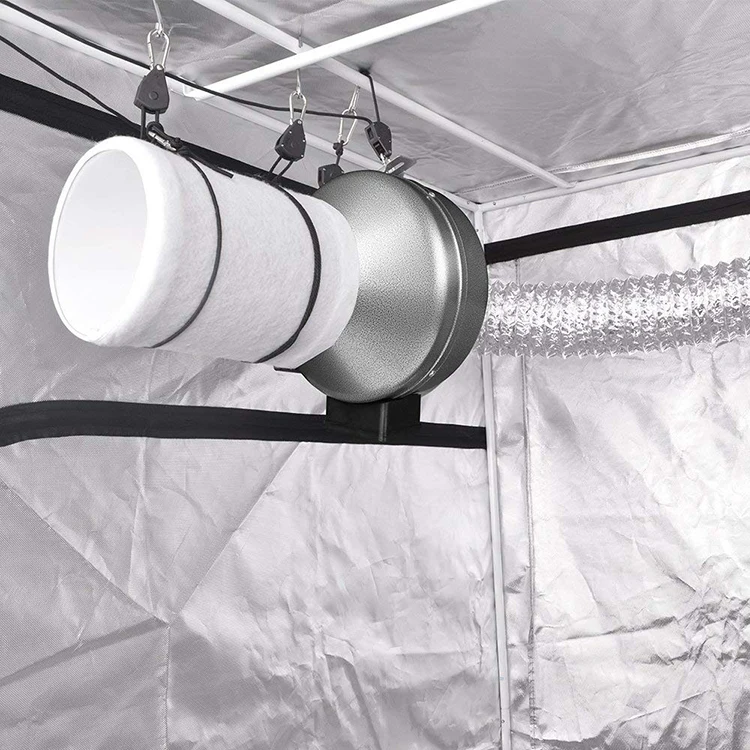 Air Carbon Filter Smelliness Control Scrubber with Australia Virgin Charcoal for Hydroponics Grow Rooms, Silver