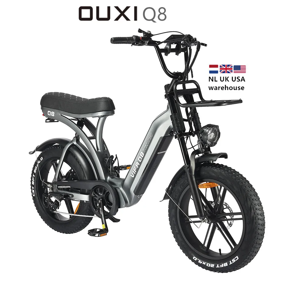 EU NL Stock 48V Fatbike 20inch 250W Netherlands OUXI Q8 Lithium Battery Electric City Bike 500W 1000W Road E-Bike Holland