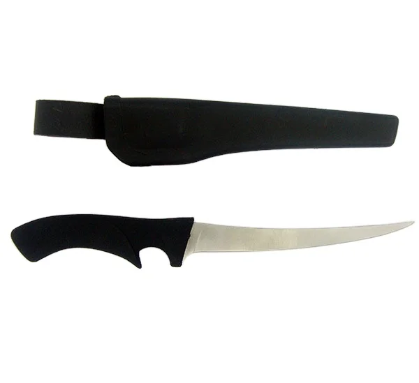 Outdoor Stainless Steel Fillet Fishing Knife with Plastic Sheath