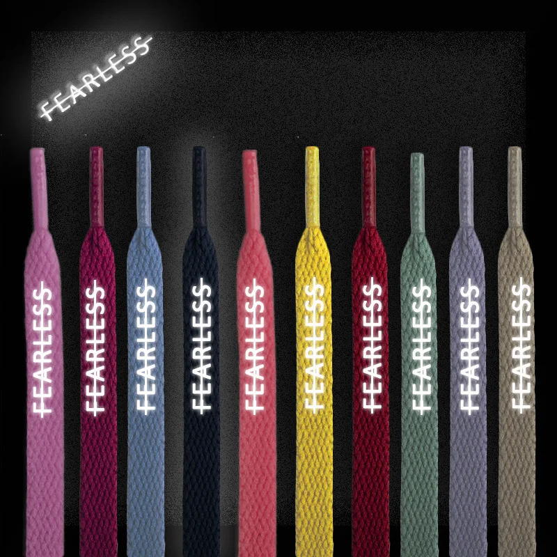 Match AJ sneakers shoelaces white blue pink black reflective color FEARLESS shoelaces