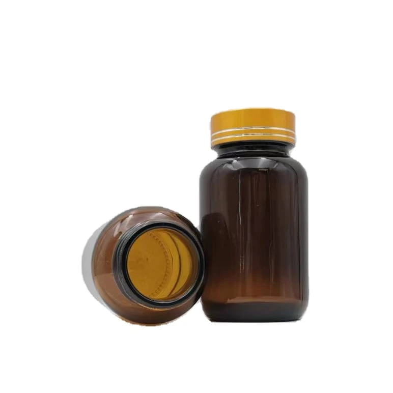 120ml high quality pharmaceutical amber round empty glass medical bottle jar