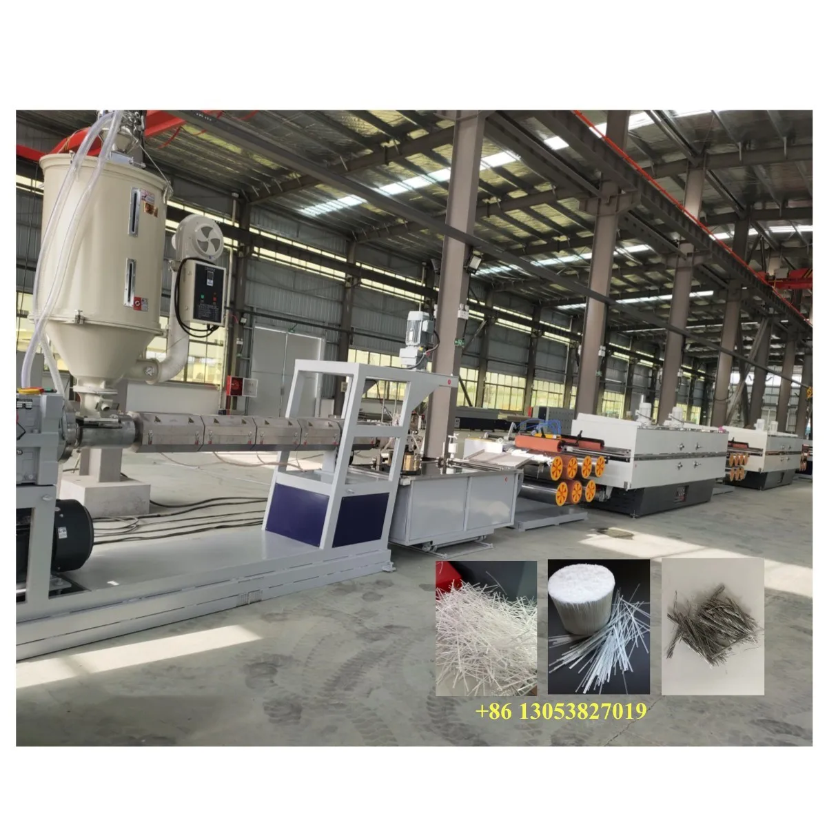 Macro Pp Synthetic Fibers Making Fiber Extruder Machine/Concrete Fibres Production Line