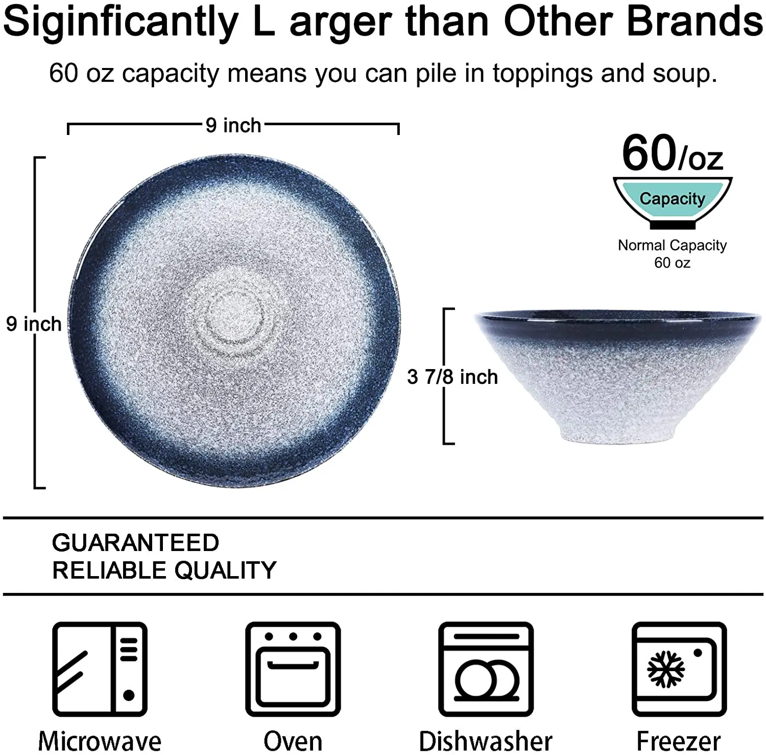 Ramen Noodle Soup Bowl 2 Sets Matching Spoon Chopsticks Udon Soba Pho Asian Noodles Large