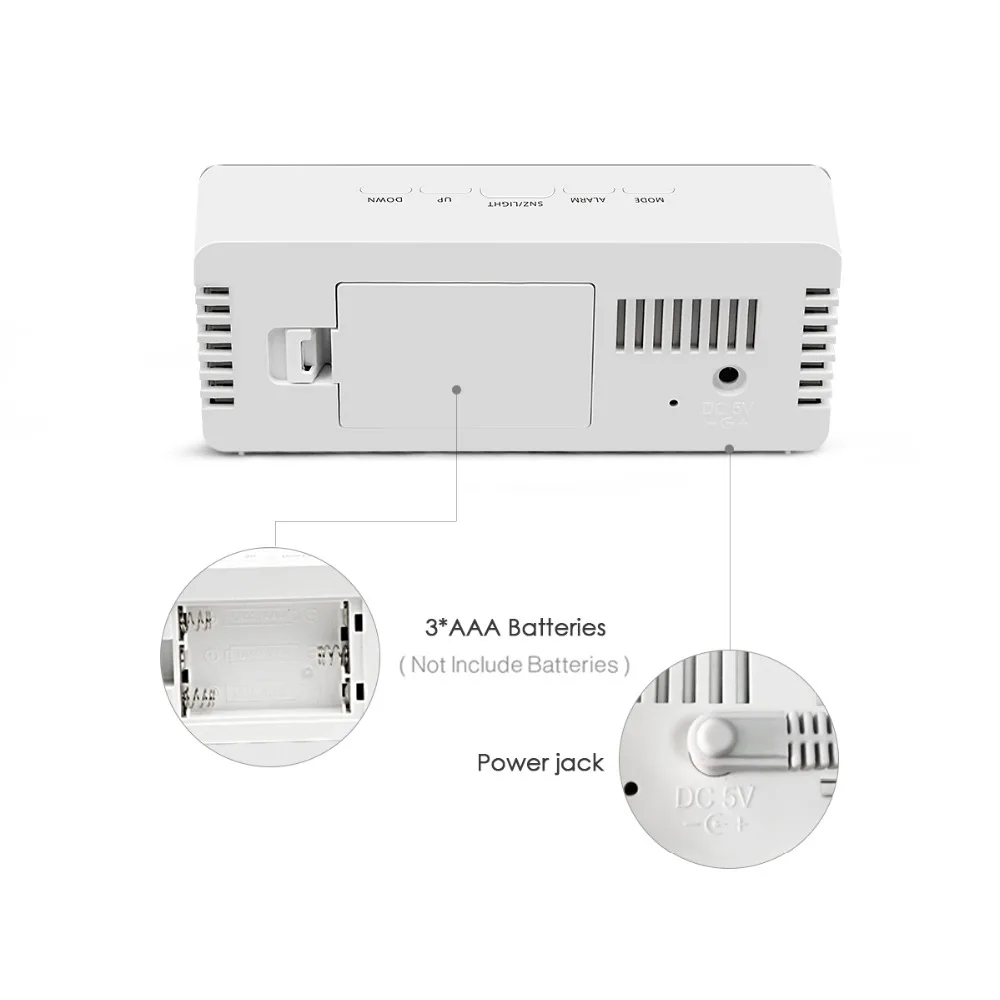 Led Multi-function Digital Snooze Display Time Table Alarm Mirror Clock Led Mirror Clock