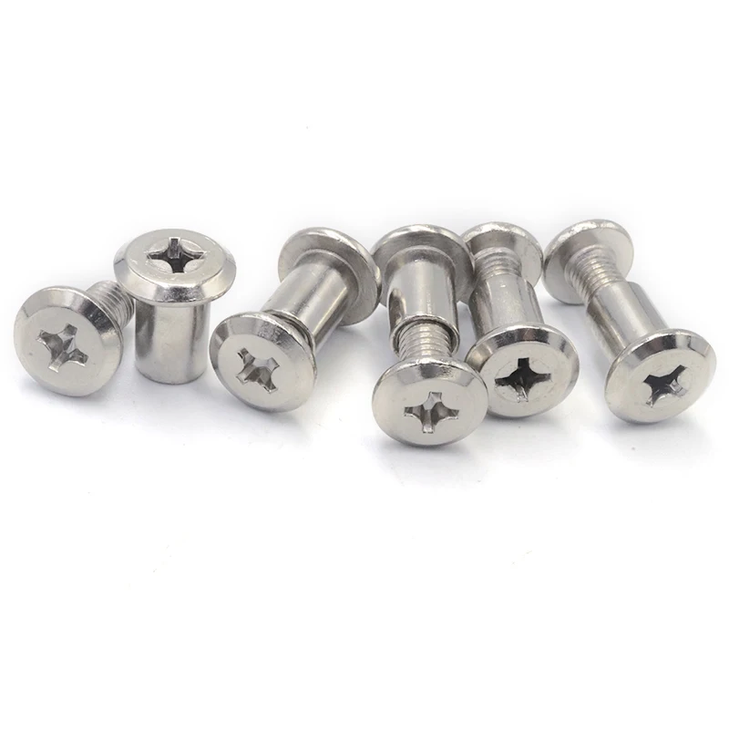 OEM ODM M3M4M5M6M8 Carbon Steel Nickel Plated Phillips Nut Bolt Binding Flat Head Sleeve Chicago Screw