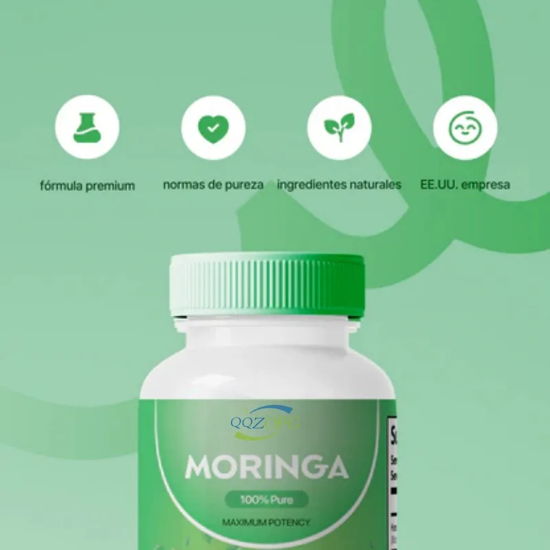 OEM Private Label  Natural Leaf Plant Protein Moringa Capsules Vegetarian | Moringa Powder Capsules for  Antioxidant