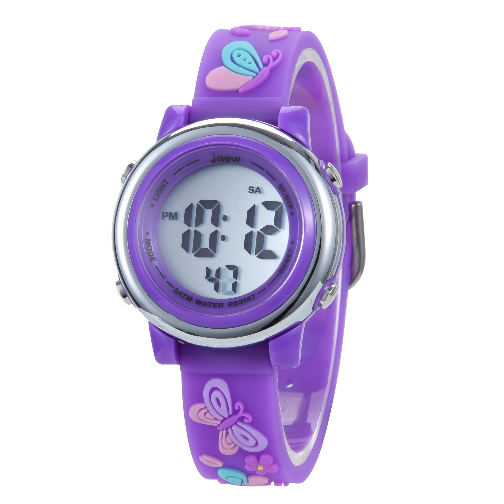 China Digital Electronic Chronograph Display Analog Sport Wrist Watch Waterproof LCD Kids Watch with ABS Case Cartoon Style