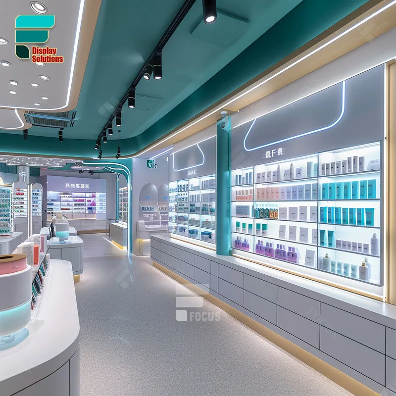 Manufacturer Cosmetic Product Display Cabinet Perfume Bar Shop Display Rack Gold Wig Display Stand Retail Beauty Supply