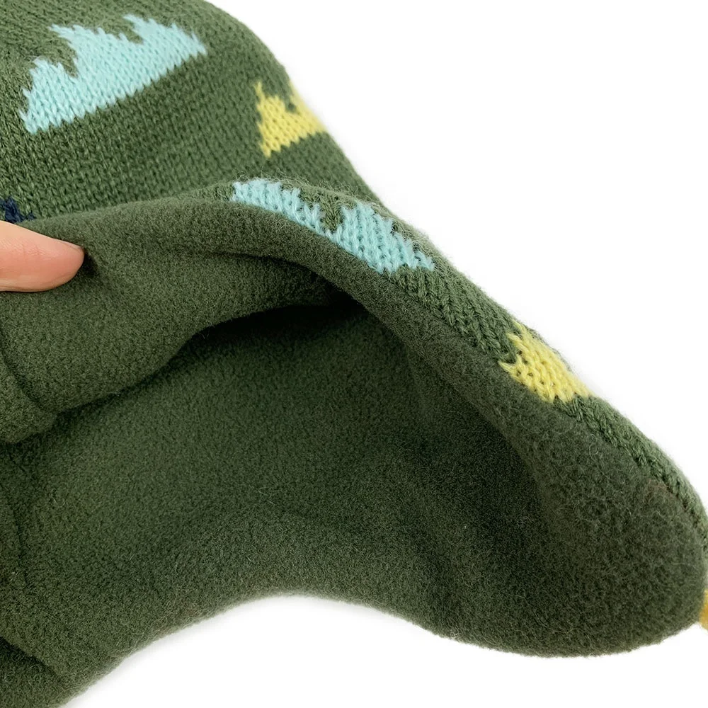 
High Quality Cute Kids Winter Hat Knitted Beanie With Earflap And Braids With Lining For Kids 