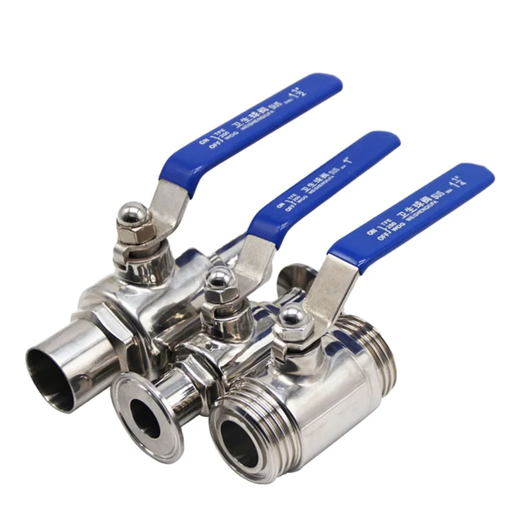 New Stainless Steel Sanitary 2/direct Way Ball Valve Manual Thread Direct Way OEM ODM  Control for Beer Beverage