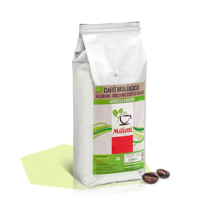  Органический пакет Midori 1 кг-итальянские органические кофейные зерна частная
