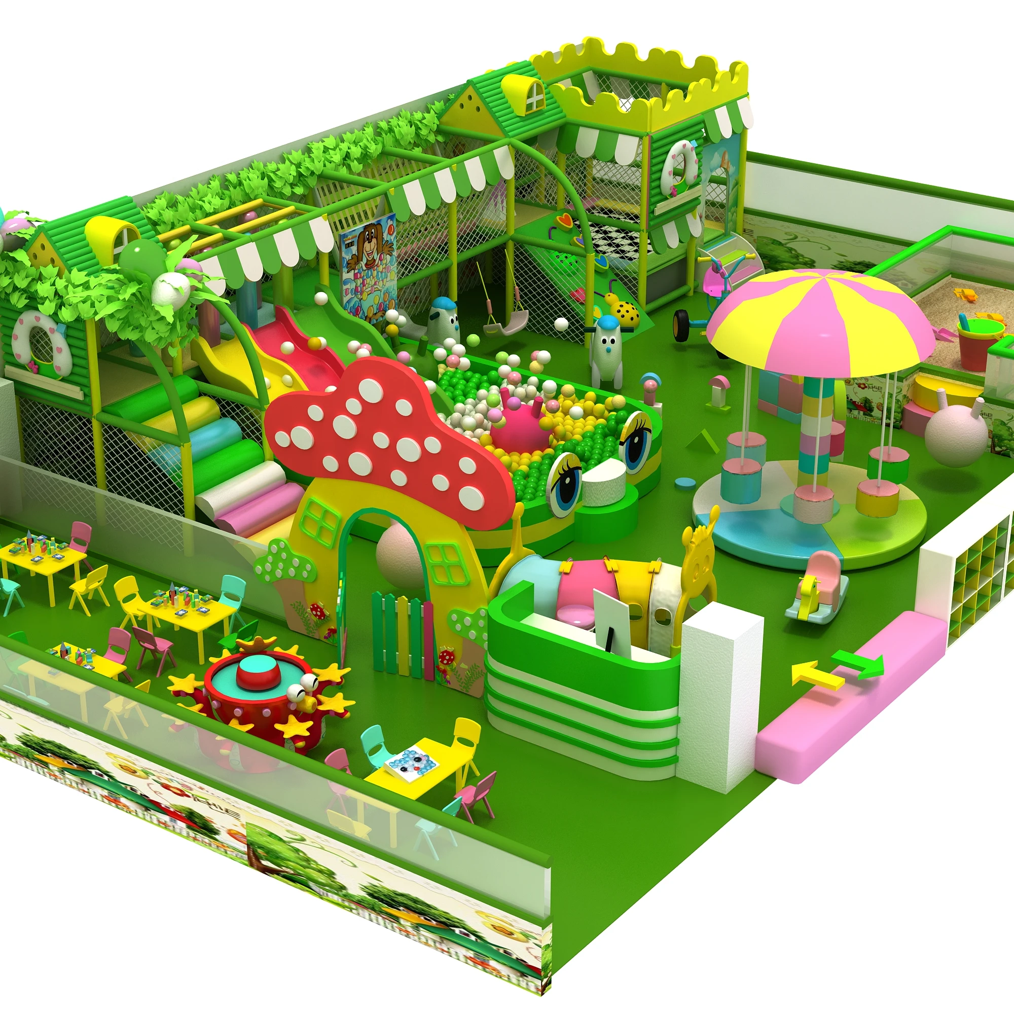 Commercial Children Soft Play Forest Theme Indoor Playground Equipment For Sale