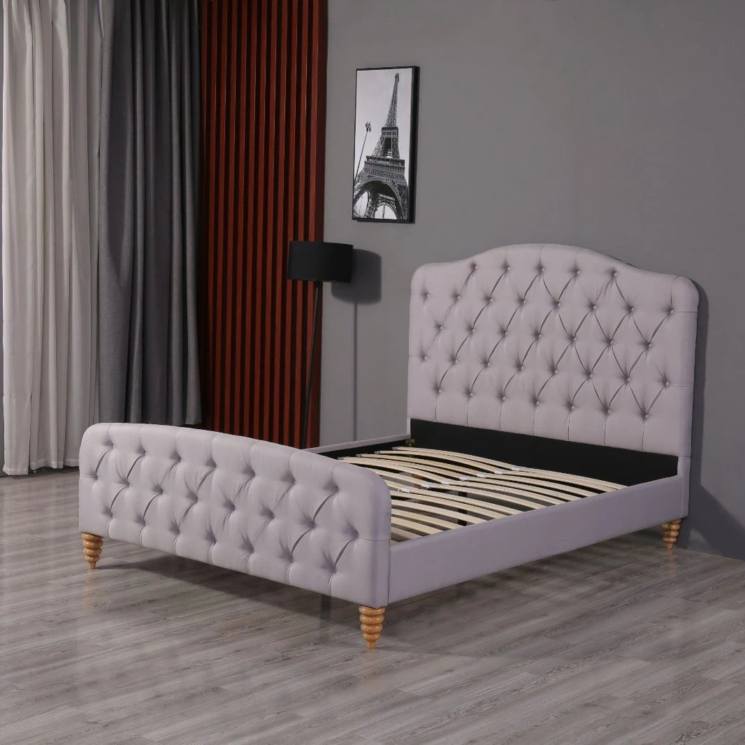 Роскошная кожаная кровать с обивкой, комплекты для спальни в отеле, односпальная кровать большого размера, мебель для спальни, современная деревянная рама для дома