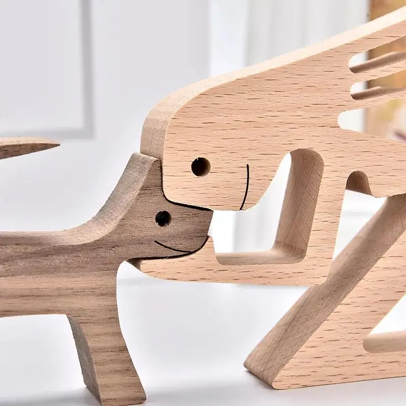 Unique Hot Selling Gift Handmade Carving Wooden Pet Wooden Carving Desktop Decoration Carving Wooden Decorative Gift