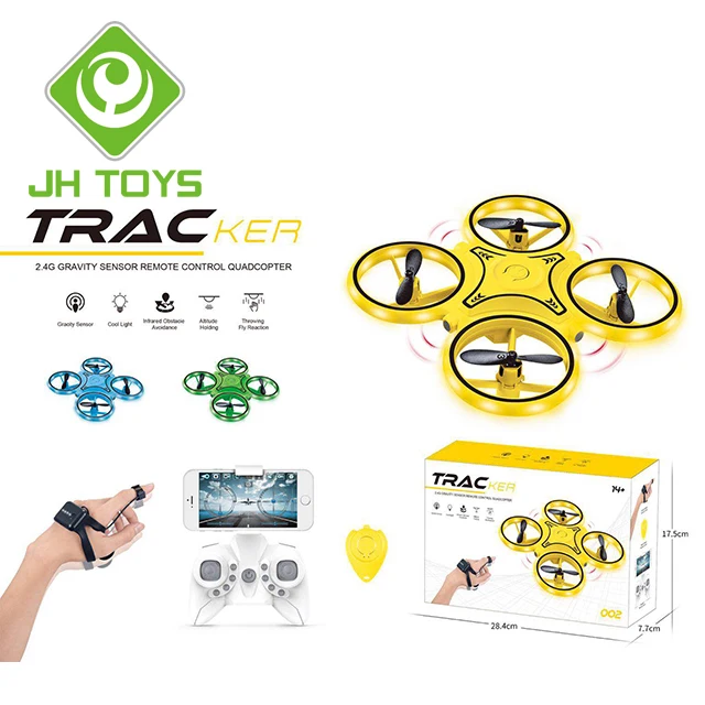 Direct factory price novelty 2.4g infrared gravity sensor hand induction rc watch mini drone with LED light