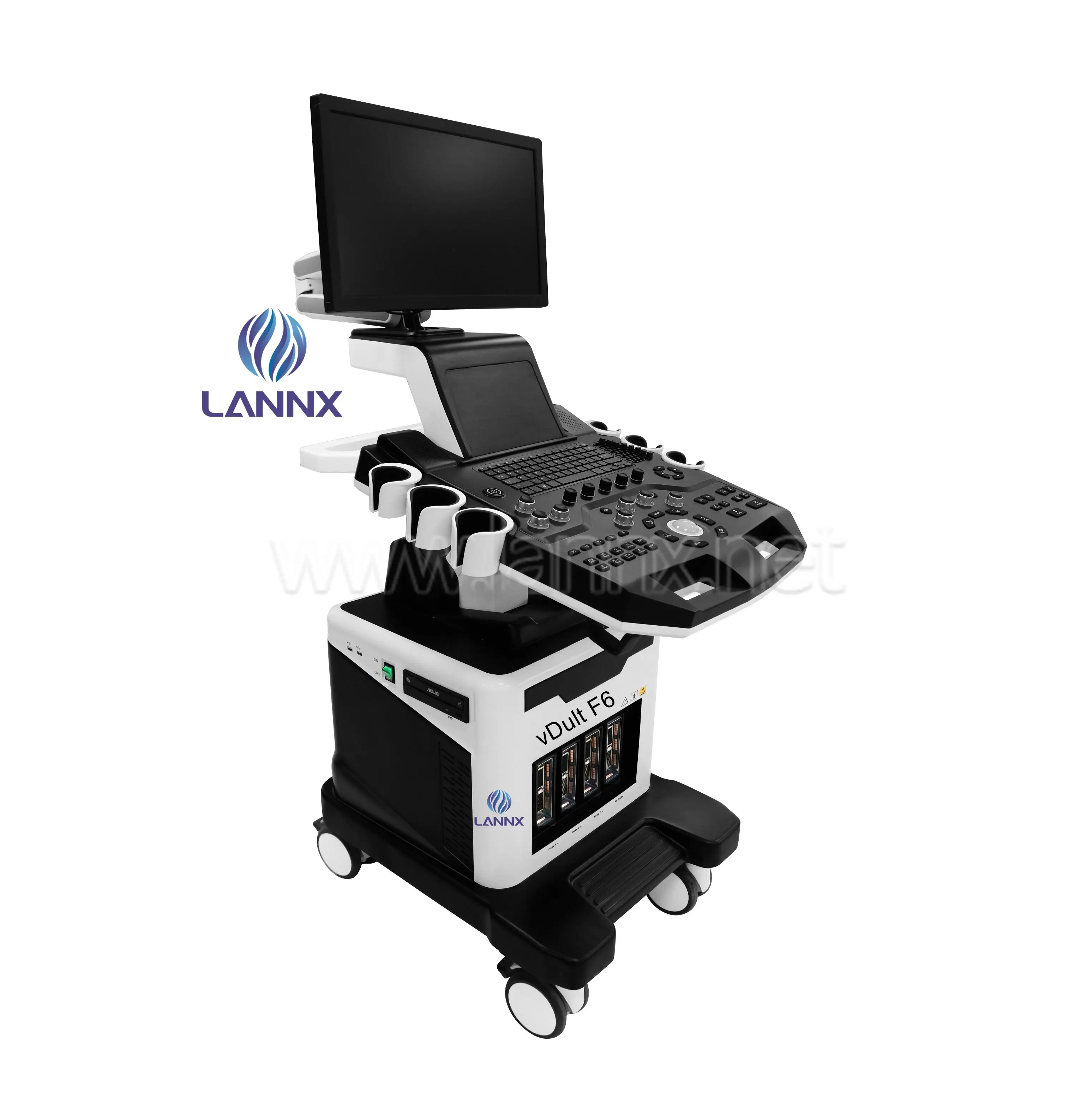 LANNX VDult F6 Professional Color Vet Ultrasound Machine Echographe With Trolley Pet Animal Double Screen Multi-Functional