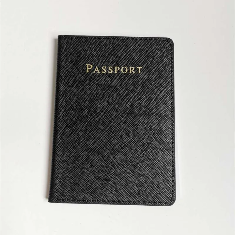 Wholesale custom logo Bright Edge process High-end pink Grainy leather travel  passport cover