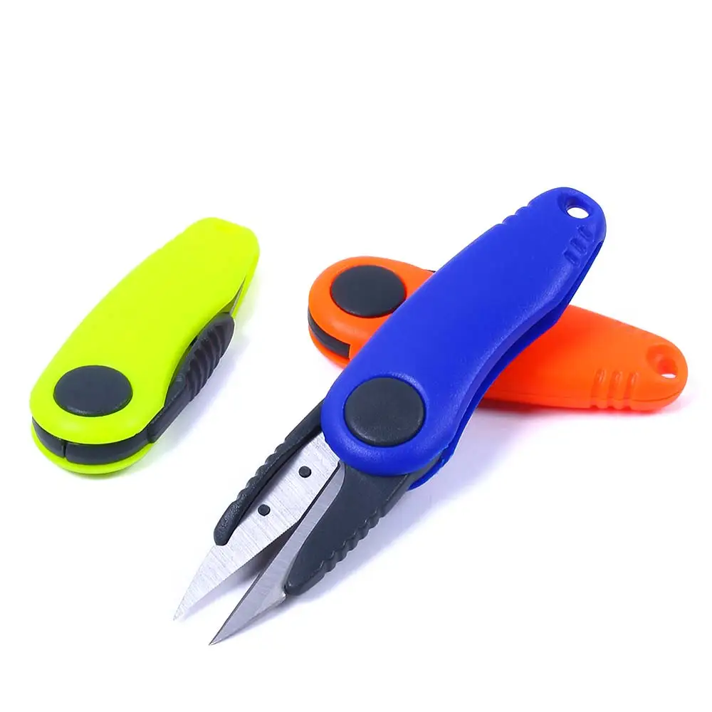 12CM Foldable Fishing Scissors Fishing Line Cutter Shrimp-shaped Stainless Steel Scissors