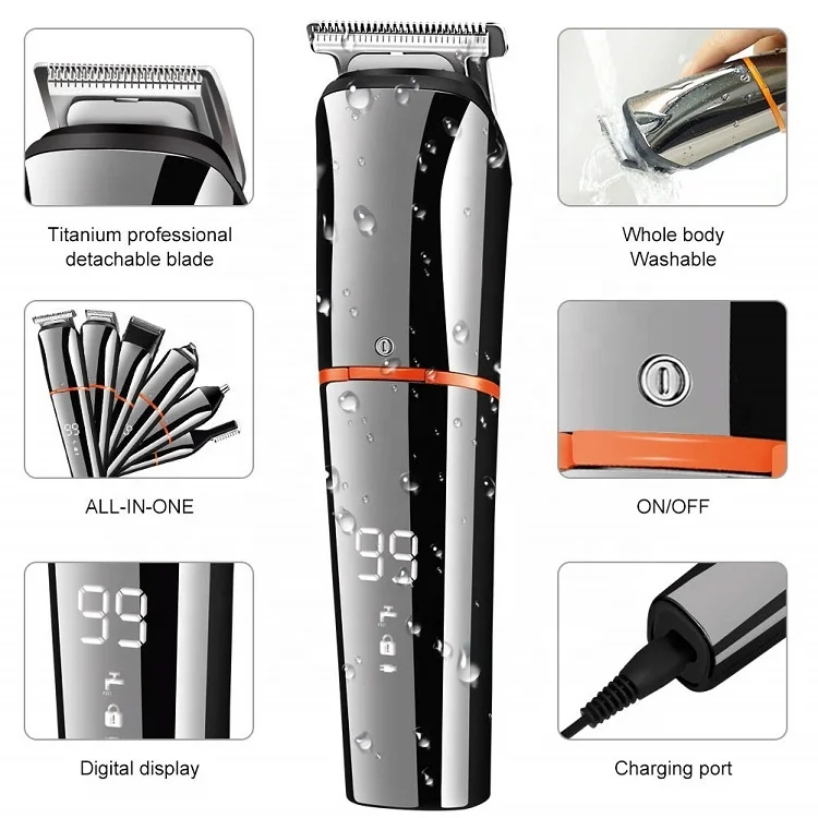Professional   Bald headed  Zero Gapped Grooming Kit Electric Hair Clipper For Men