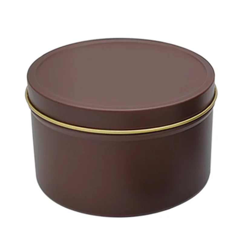 hot sale festival gift 8oz Deep Round  Black Gold Silver brown Empty Luxury storage  Aromatherapy Candle Tins Container With Lid