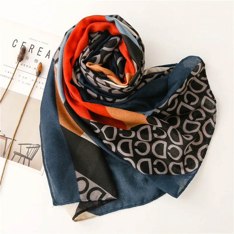 Wholesale Lightweight Scarves With Nice Letter Patterns Long Shawl Thick Warm Scarves Women Winter Scarf