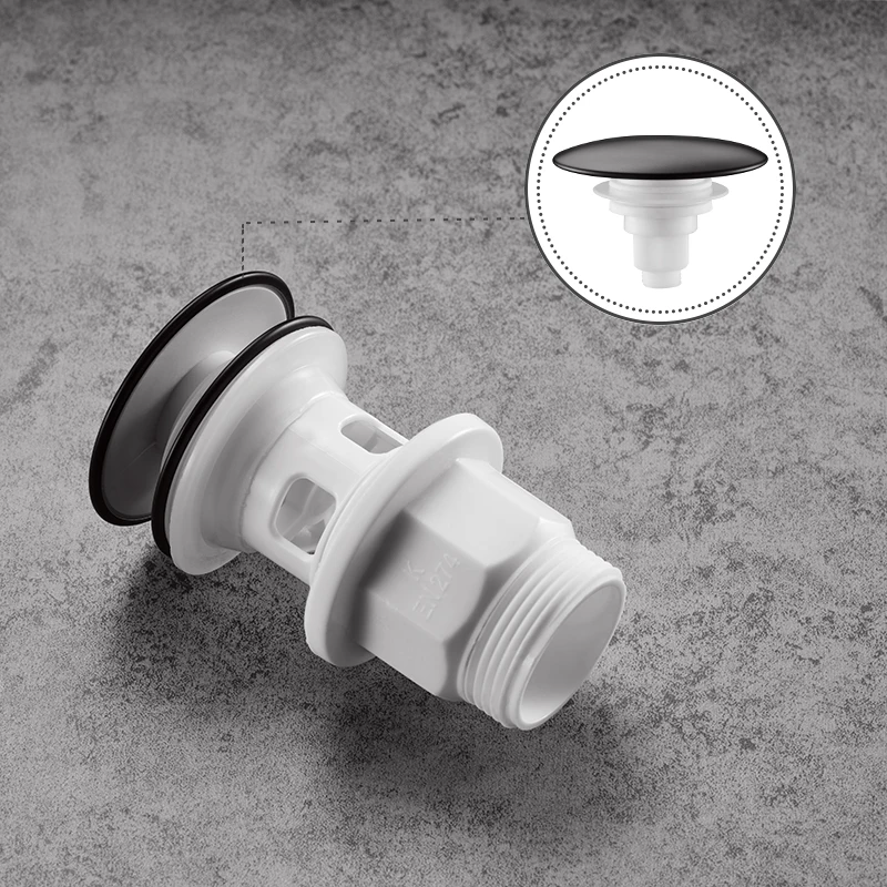 GEE-N Universal Black ABS Wash Basin Strainer Toilet Fittings Drain Stopper Basin Drain Click Clack Waste