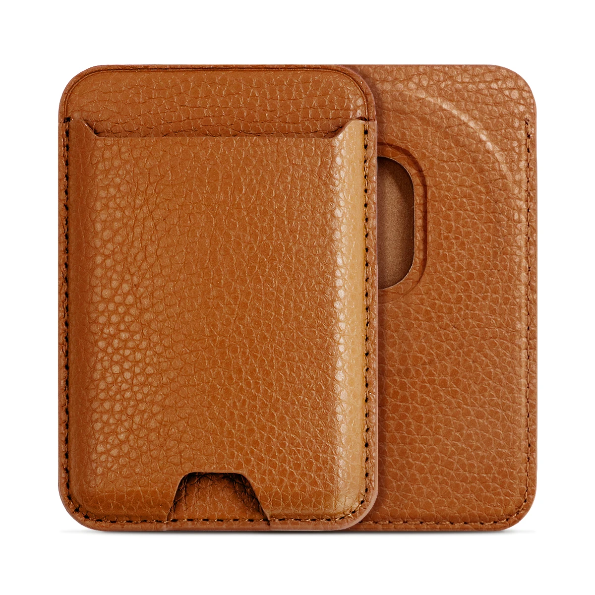 Классический Новый стиль натуральная кожа галька зернистая Магнитная визитница для iPhone 12