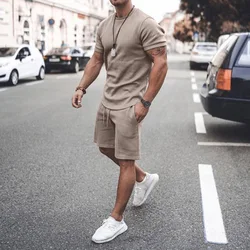 Custom Logo Jogger Tracksuit Cotton Sweatsuit Sweat Track Suit Set Shorts Pants Summer Men T Shirt And Short Set For Men