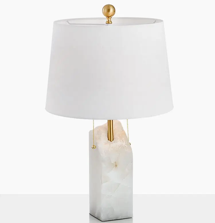 Modern Italy Design Marble White OnyxTable Lamp New Table Light Luxury Hotel ing for bedroom with onyx base