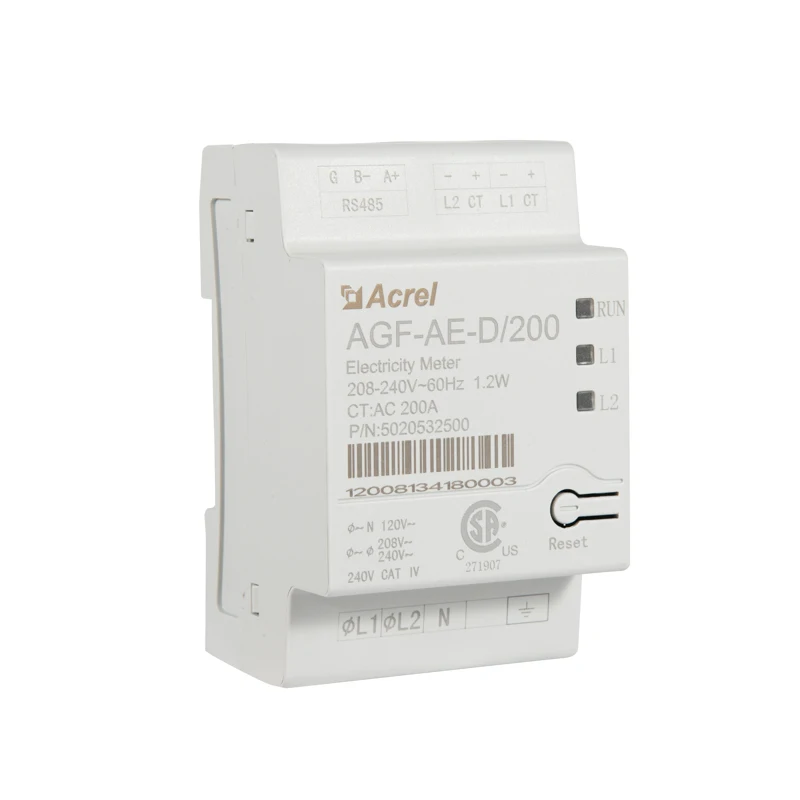 Acrel AGF-AE-D/200 solar grid system ANSI approved Revenue Meter single phase three wire din rail digital solar dc energy meter