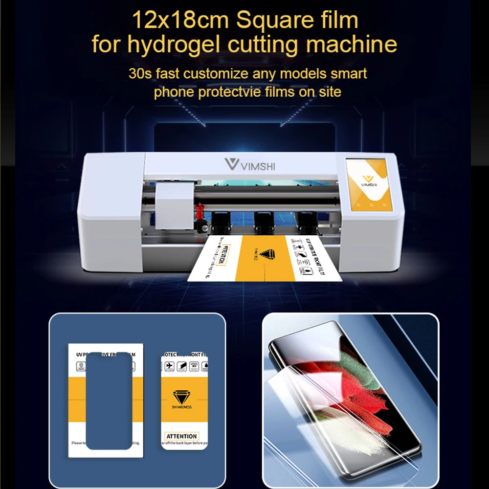 VIMSHI Wholesale Anti-scratch 60s UV Light Fast Curing 5H Harness 12cm*18cm Square Film UV Curing Hydrogel Film