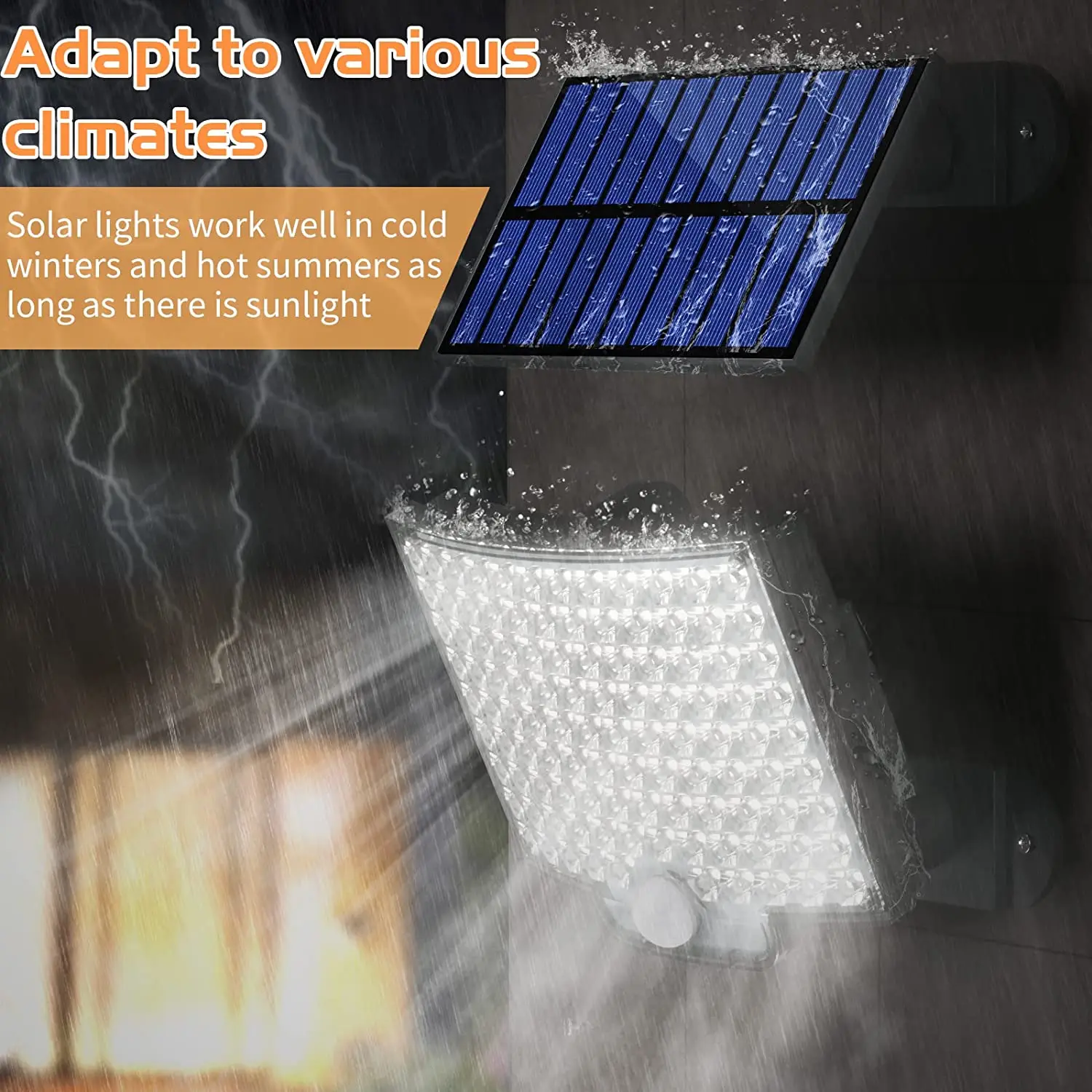 106LED Outdoor Solar Lamp Waterproof 3 Lighting Modes Motion Sensor Human Induction Solar Garden Light Yard Garage Light