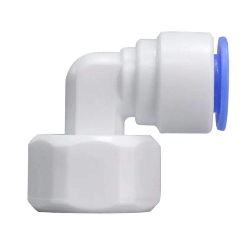42EB POM Threaded 1/2 inch to 1/4inch OD pipe fittings 90 degree elbows connector for RO system or peristaltic tube